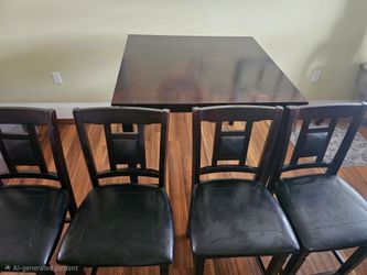 Solid wood counter height table and chairs