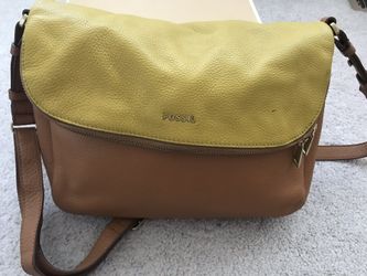Fossil leather bag.