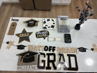 Black & Gold Graduation Party Decorations – Large Celebration Bundle