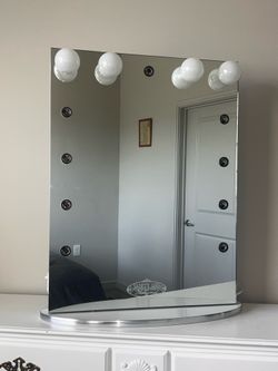 XL White Vanity Mirror For Sale