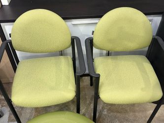 Linea Italia Guest Chairs – Green Fabric (Pair) – $100 Each 📦 Florida