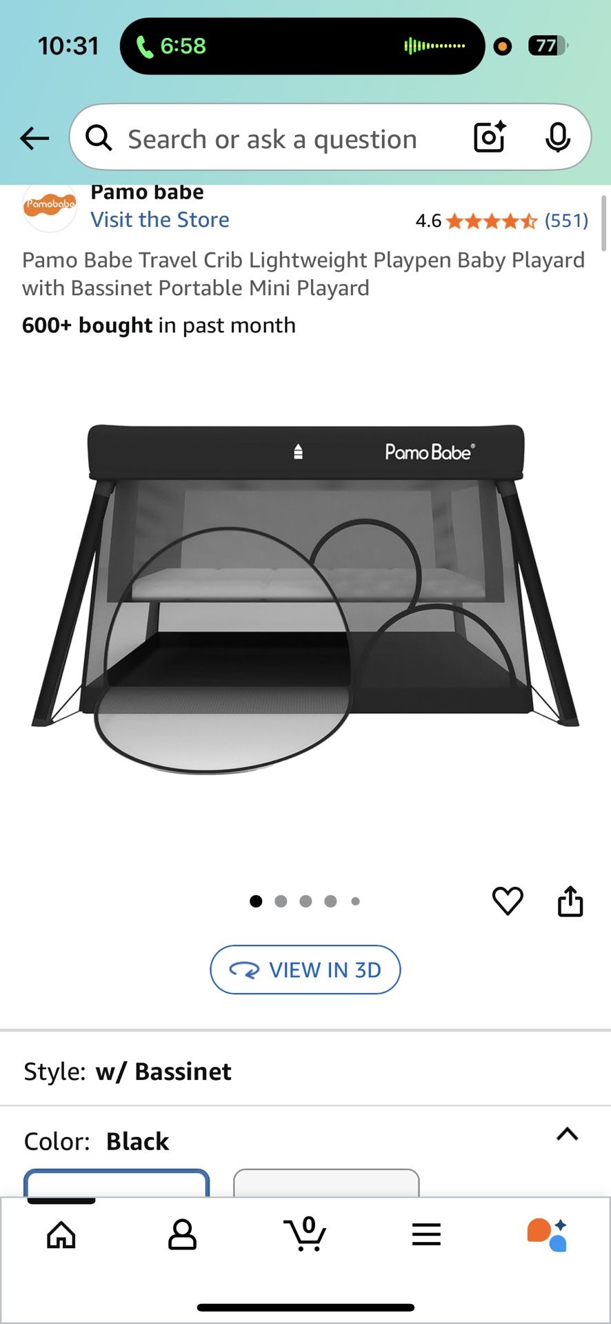 Pamo babe Travel Crib Lightweight Playpen