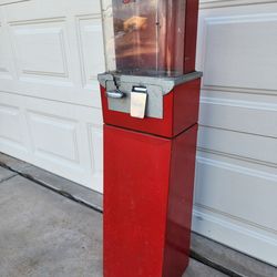 Vintage Coin-Op 5 Cent Candy Nut Toy Vending Machine on Stand