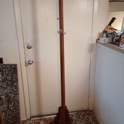 Solid Wood Floor Standing Coat Rack 