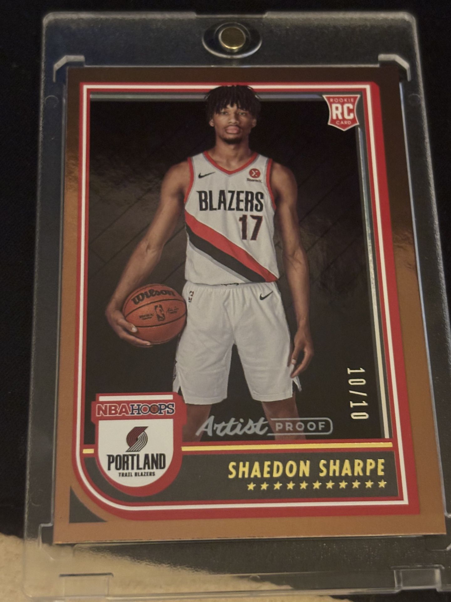 2022 Shaedon Sharpe Rookie NBA Hoops Artist Proof Gold 10/10 BOOKEND!