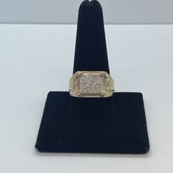 Gold Diamond Ring 10K New 