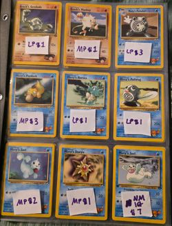 Vintage Gym hero's and Gym challenge Pokémon cards (year 2000)