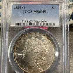 1884 O Morgan Silver Dollar Pcgs Ms63pl