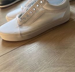 White Low-Top Canvas Sneakers