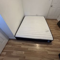 6 Inch Hybrid Mattress, Innerspring Bed Mattress, Memory Foam, Pressuer Relief and Breathable, Bed in a Box CertiPUR-US (Queen)