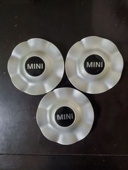 MINI COOPER OEM CENTER CAP SILVER FINISH BLACK LOGO (contact info removed)-02