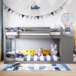 NEW  In Box Never Opened -Twin Storage Bunkbed Bunk Beds- Grey