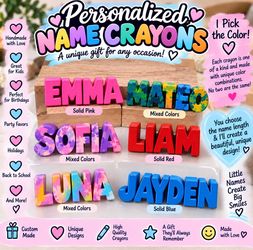 Personalized Name Crayons Custom Gift