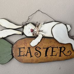 Easter Bunny Sign Rabbit With Carrot 