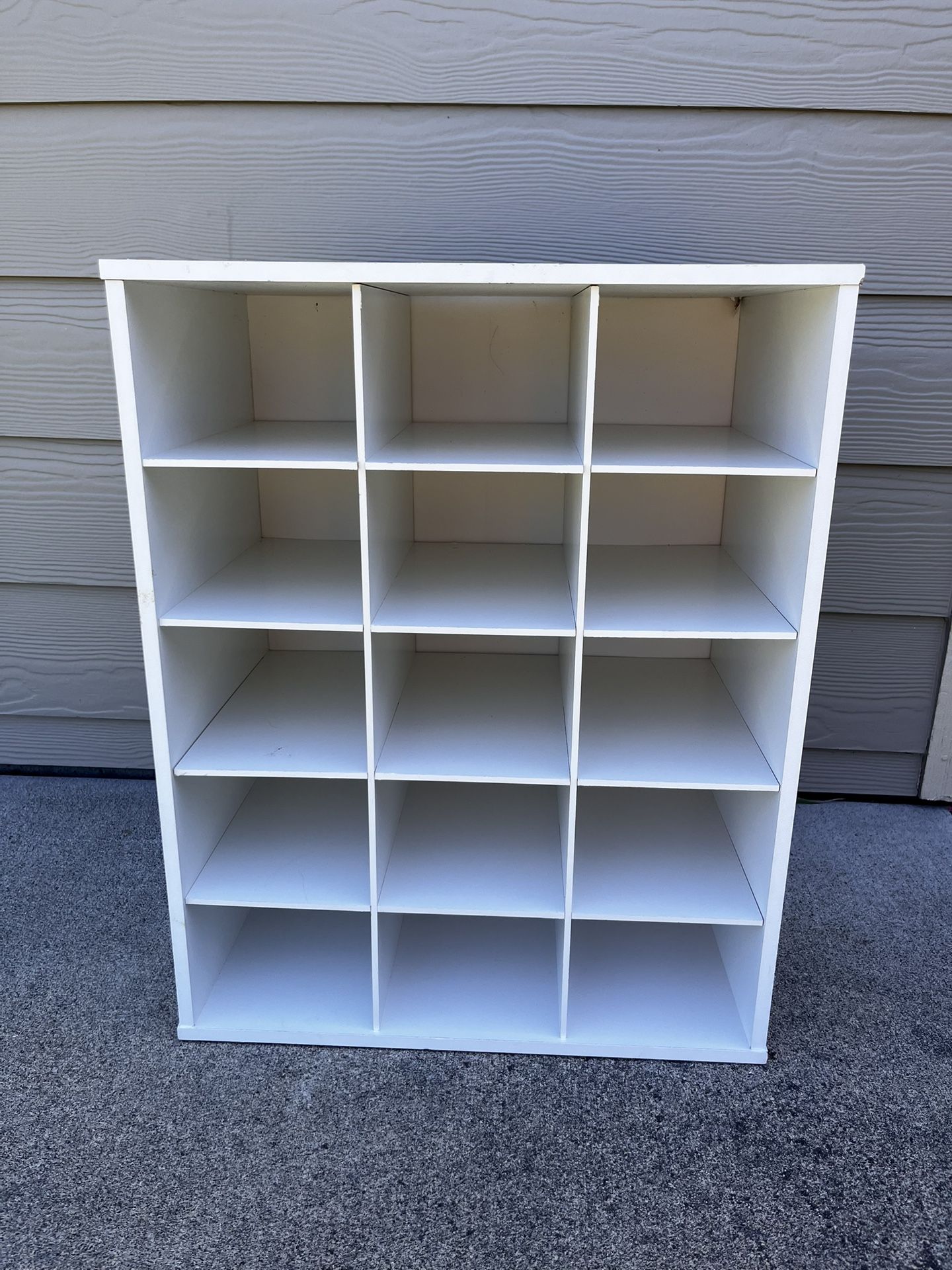 19.5 W x 24.25H x 11.75 D. White Cubby Hole Organizer Or Shoe Holder