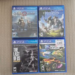 Ps4 games. God of War, Horizon, Last of Us, Rocket League