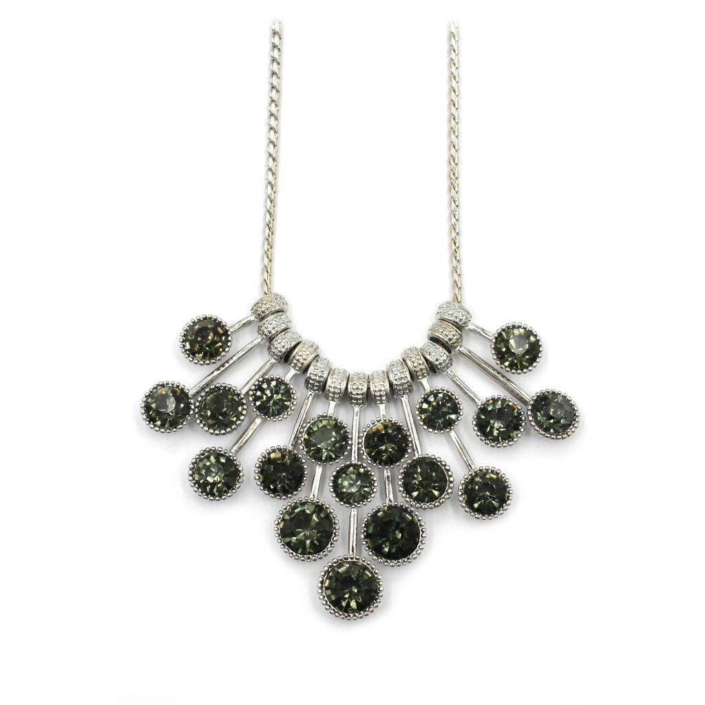 Fashion pendant green circle crystal necklace