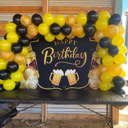 Cheers and Beers Happy Birthday Backdrop 7x5ft Rustic Wooden Board Photography Background