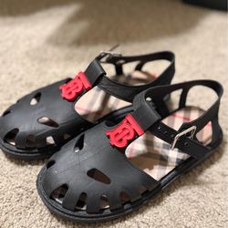 Burberry kids, sandals, black, size 30