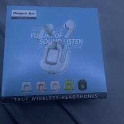 Ultrapods Max True Wireless Bluetooth Earbuds, Touch Control, Waterproof, blue