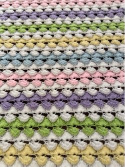 Handmade, beautiful baby blanket size 46 x 28”