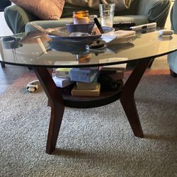 Glass Top end tables and coffee table