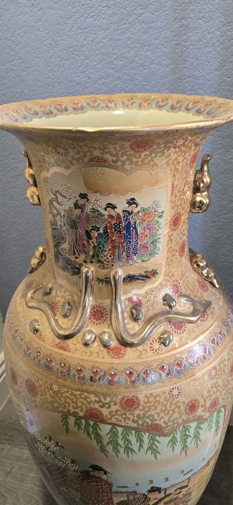 Pair Of 3f Tall Floor Vase 