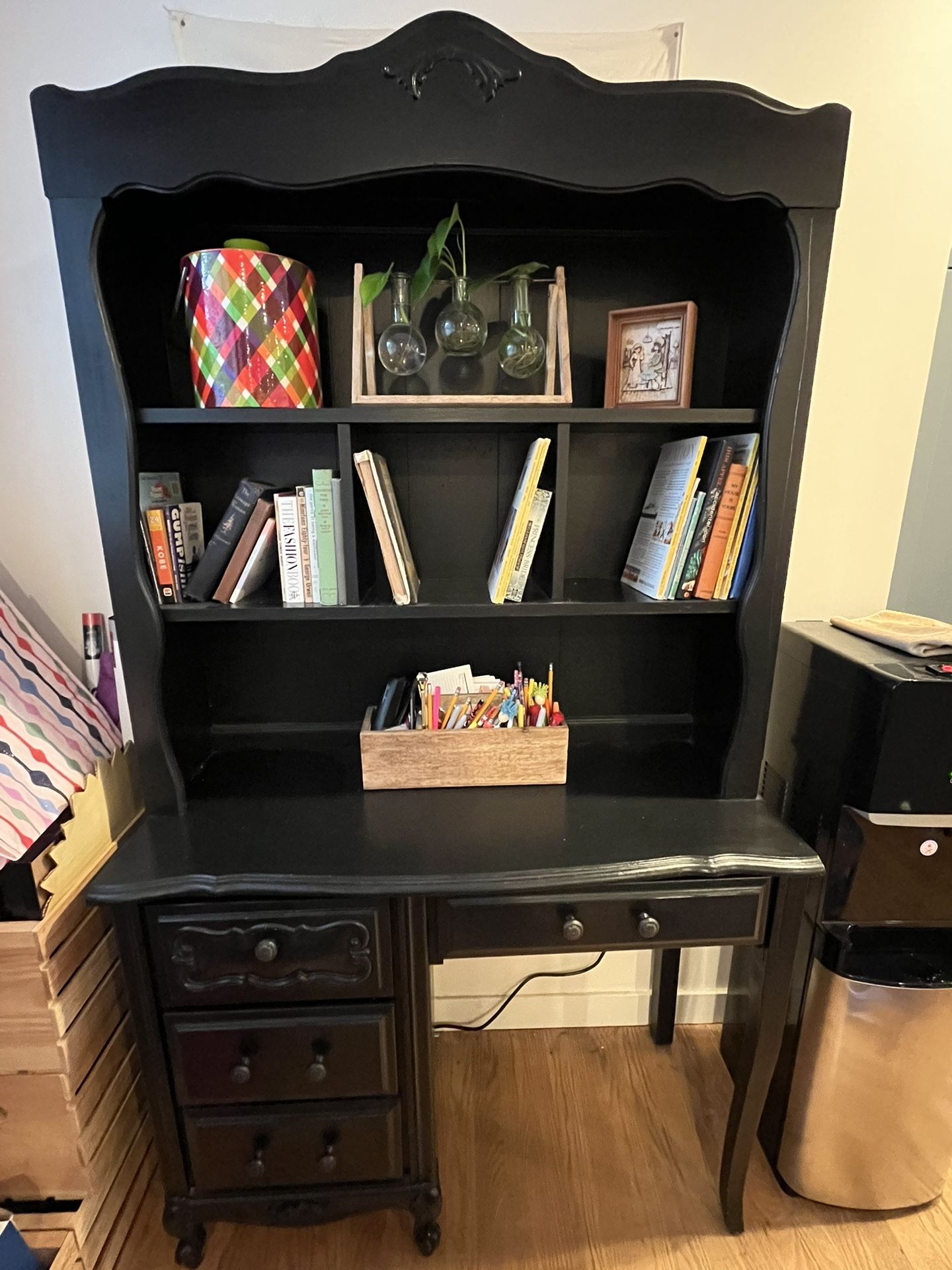 Vintage Desk And Shelf