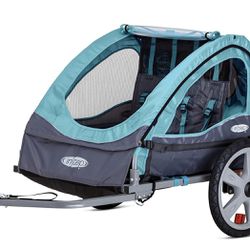 Instep Bike Trailer For Toddlers & Kids Double Seat Canopy Carrier,  Light Blue