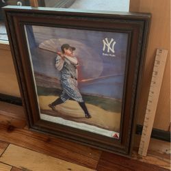 Babe Ruth  Print In A Wooden Frame15”/13”