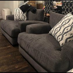 TWO OVERSIZED CHAIRS