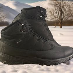 Merrell Men’s Coldpack 3 Thermo Mid Waterproof Sz 12 Black Leather Winter EUC