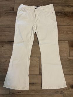 Men's White Flare Leg Jeans