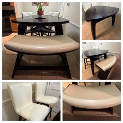 High-top dining table for sale with bench.