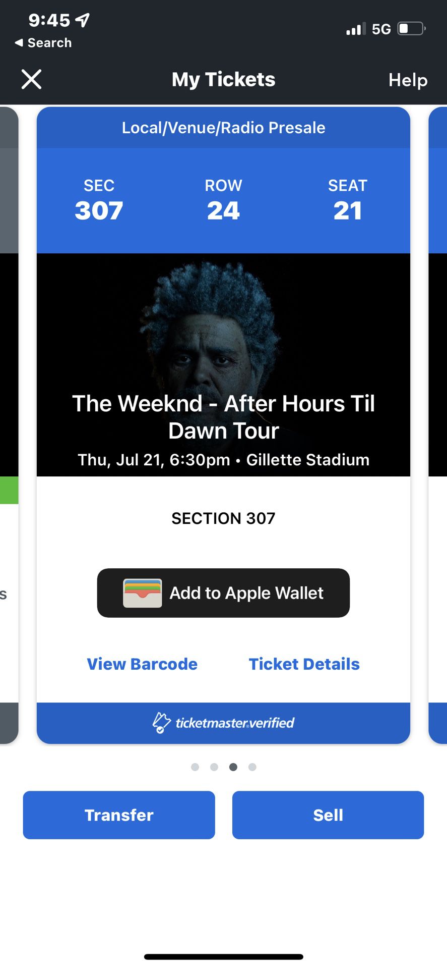 Weekend Tickets 7/21/22 Gillette Stadium
