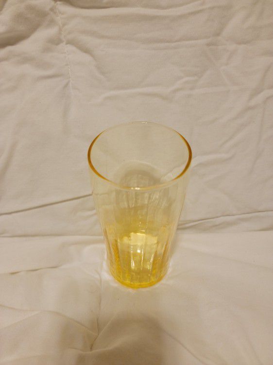 Federal Glass Company Patrician "Spoke" Golden Glo Drinking Glass Tumbler Depression Glass