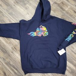 New Ski Like A Girl Surf Hoodie Sweatshirt Women's Sz M