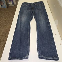 Levi's 505 Straight Fit Mens Dark Wash Denim Jeans Blue W34 L30 34x30