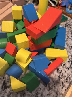 Wooden Colored Building Blocks