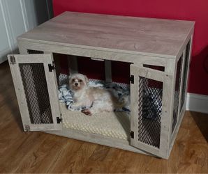 Wooden Dog Crate Furniture End Table