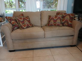 COUCH SOFA sleeper  Beige Suede