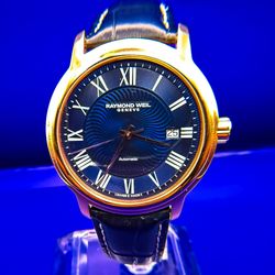 2023 Raymond Weil Maestro 40MM Blue Dial Leather Strap 2237-PC5-0050