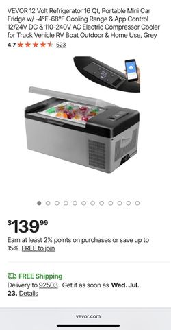 Vevor 16qt Cooler 12v 80 obo