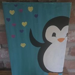 Penguin Acrylic Painting 