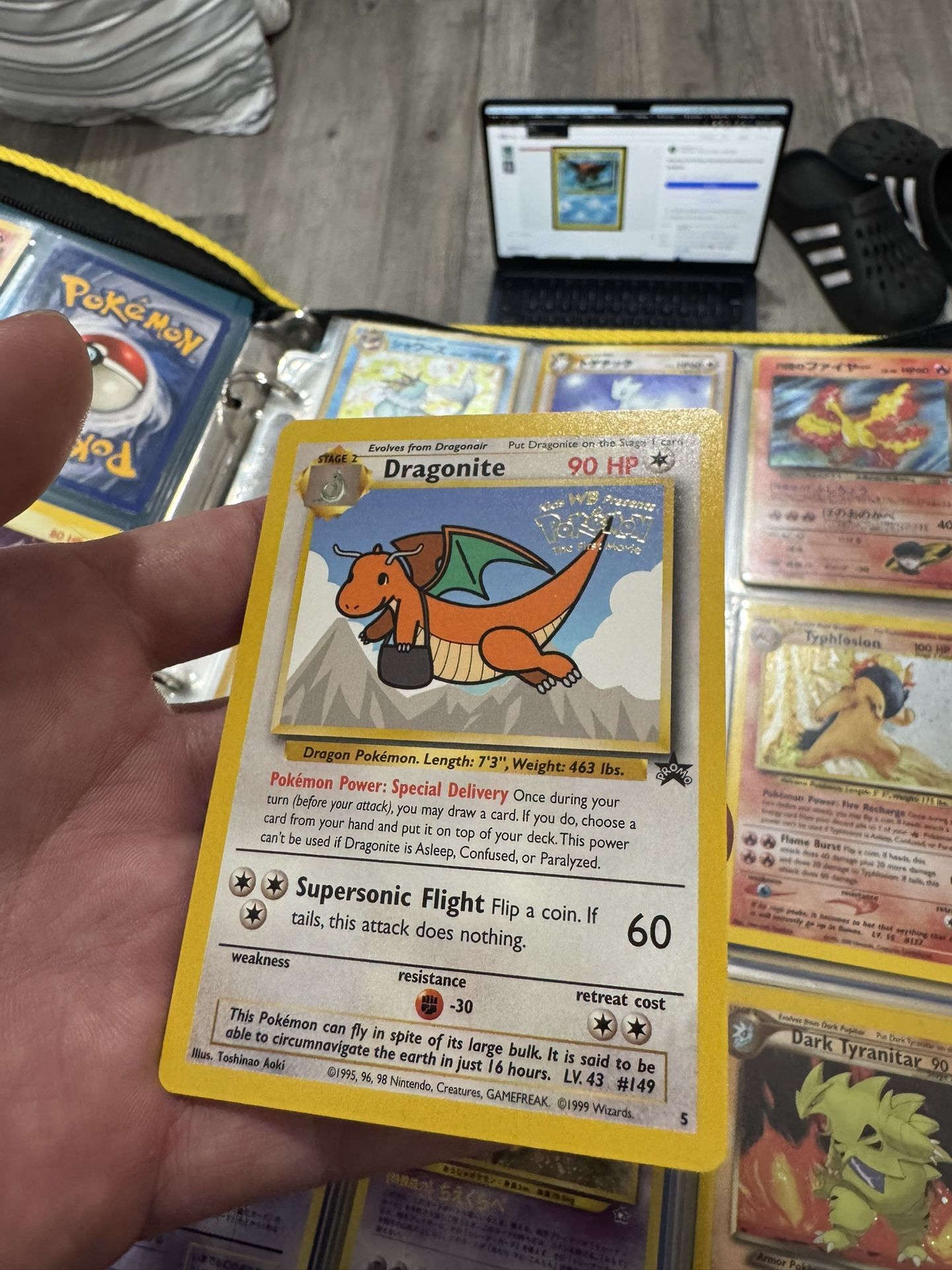 1999 Pokémon Game Dragonite Movie Promo. Black Star Promo #5 First Movie Kids WB