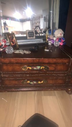 Three piece ranch style dressers and coffee table/trunk