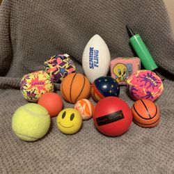12 Assorted Balls ⚽️ 🏀🏈⚾️