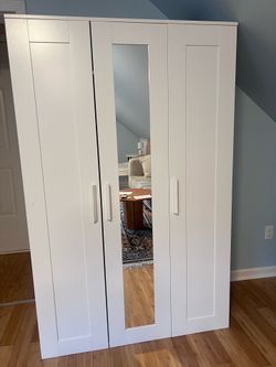 Ikea Wardrobe with 3 doors and mirrors ,white
