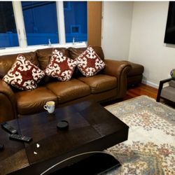 Natuzzi Leather 5 Piece Sofa