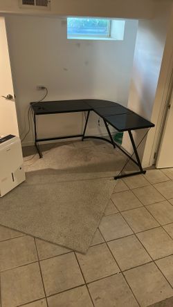 Glass Black Desk 